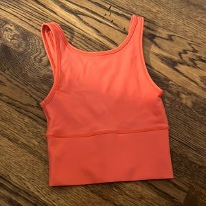 Ribbed Orange Lululemon Power Pivot Tank